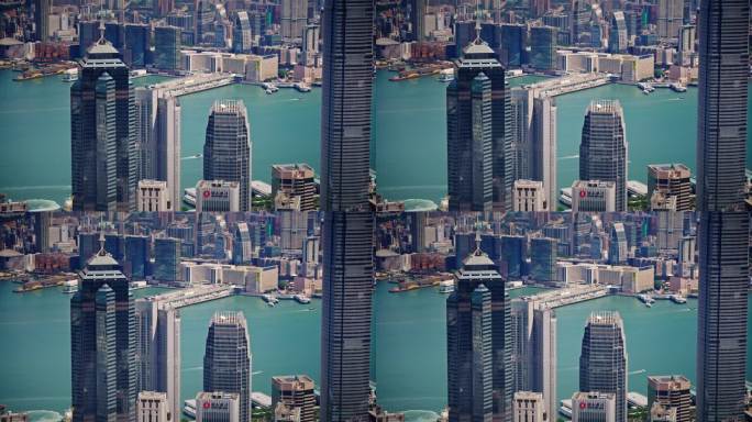 【正版素材】香港大景全景大气俯拍7169