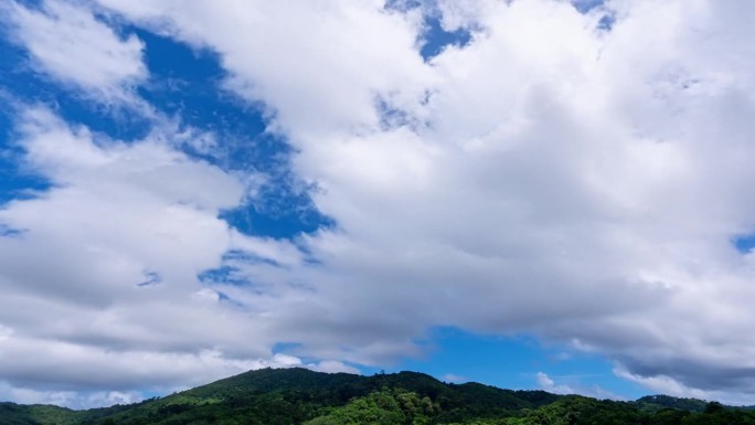 夏季蓝天云图，4k延时，晴好天云图天空背景