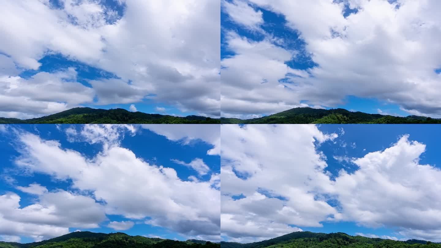夏季蓝天云图，4k延时，晴好天云图天空背景