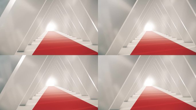未来三角隧道(Loopable)，概念照明走廊，室内设计，宇宙飞船，抽象，科学，技术，科学，建筑，工