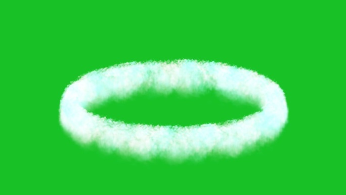 雾在绿幕背景上呈圆形运动图形效果。
