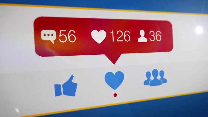 社交媒体统计计数器在一个3D动画