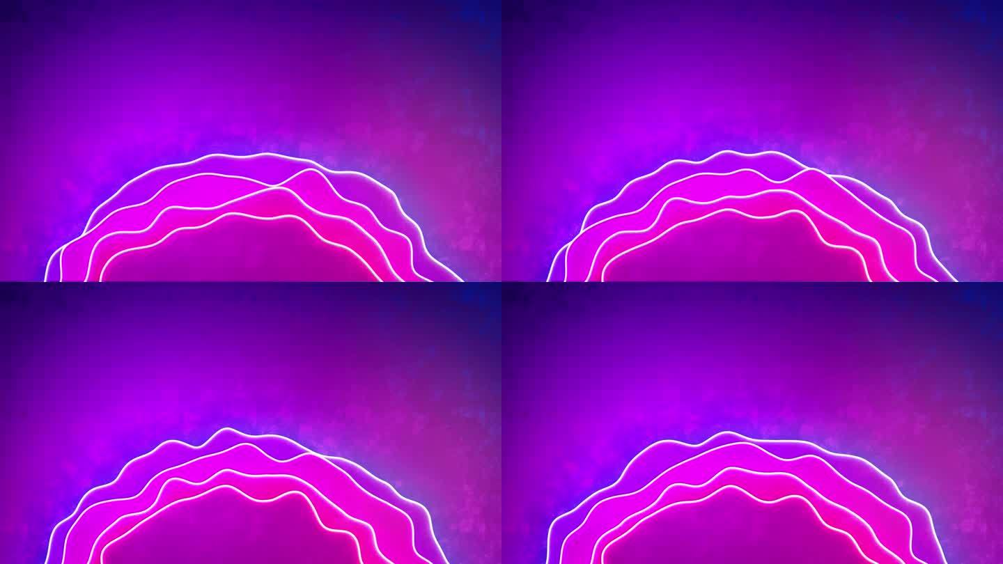 紫蓝和红移体积形状彩色背景循环视频