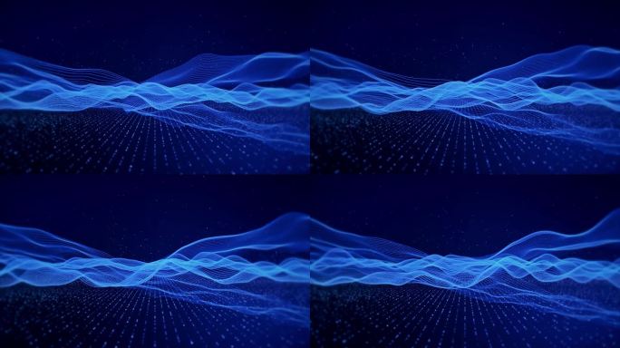 深蓝色背景上的流波网格图案网格线。