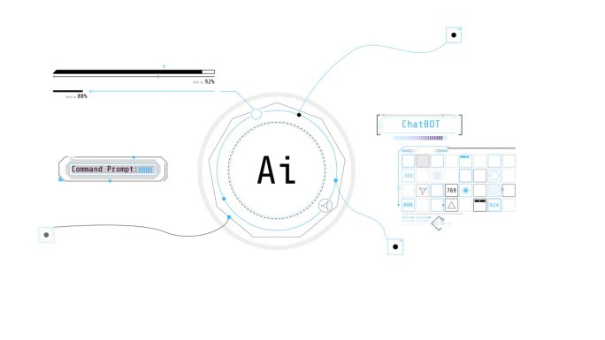 生成式人工智能数据处理的信息图表动画。