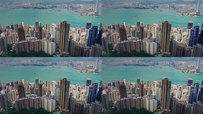 【正版素材】香港大景全景大气俯拍7283
