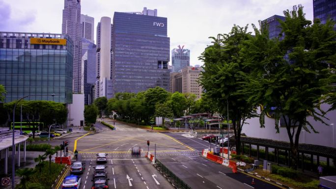 新加坡的天际线国外视频素材车辆