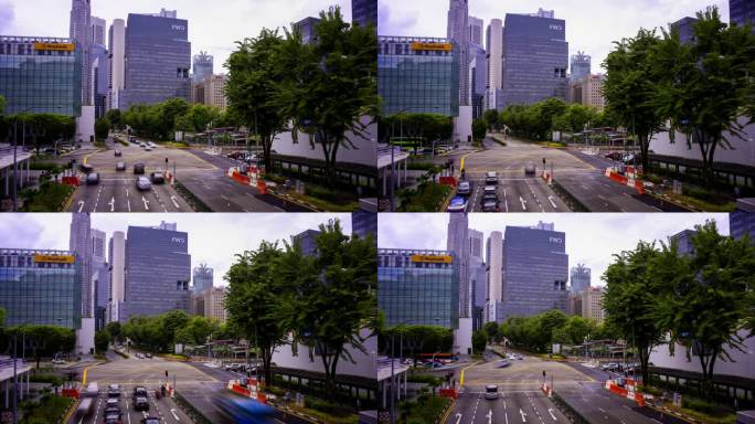 新加坡的天际线国外视频素材车辆
