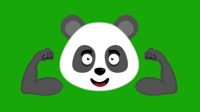 视频动画熊猫头二头肌
