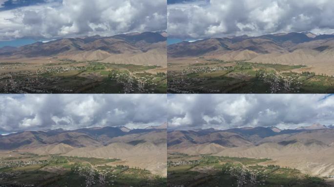 吉尔吉斯斯坦乔波纳塔村附近山脉的鸟瞰图