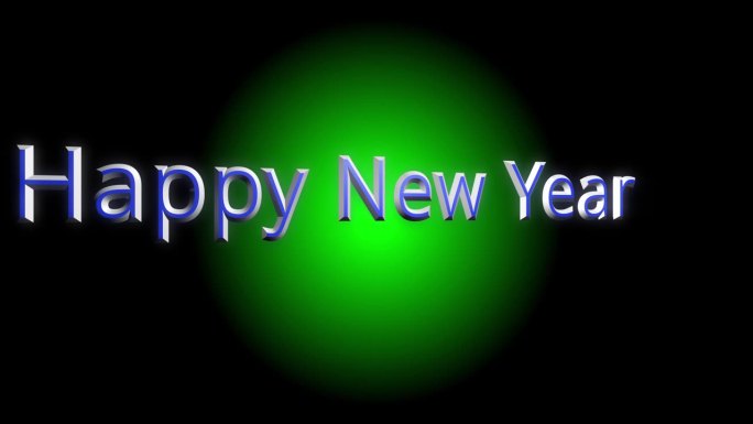 短视频新年快乐，绿圈黑背景。