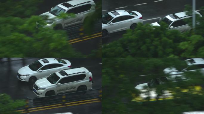 白色丰田霸道越野车