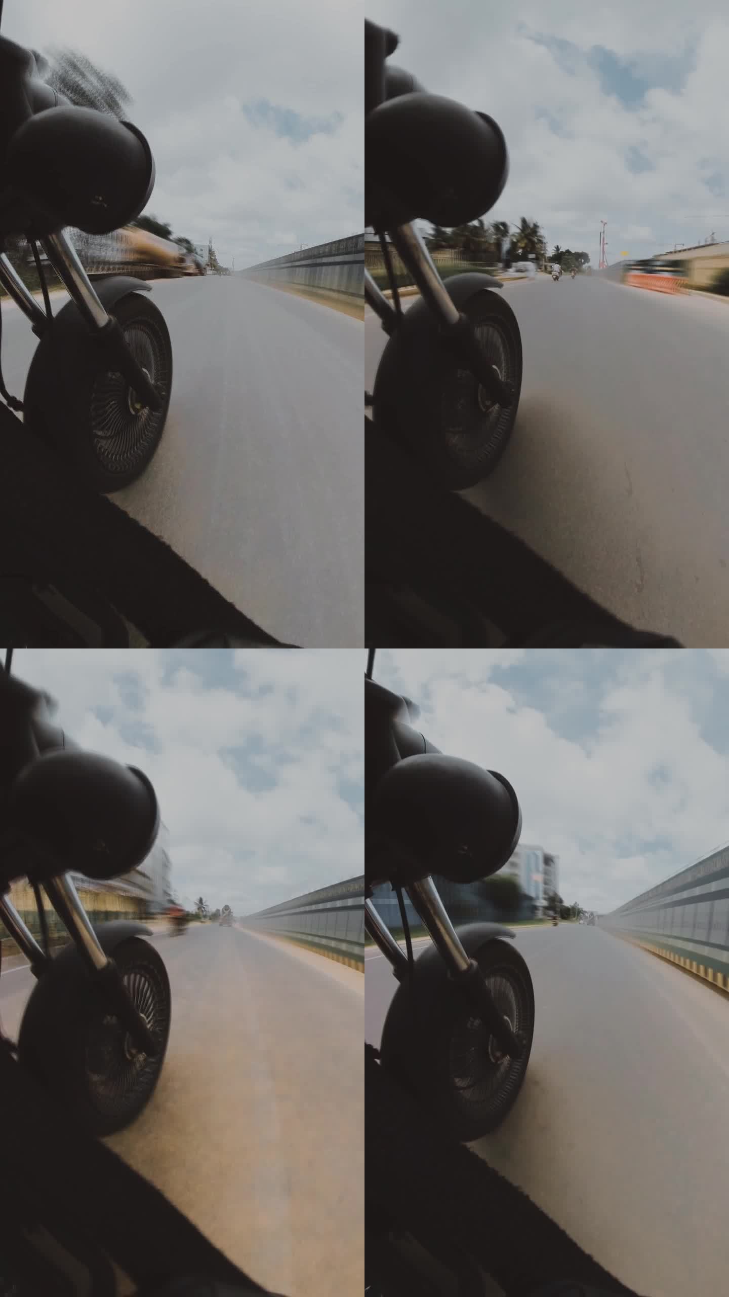 超速驾驶者在高速公路上加速的视频垂直镜头1080