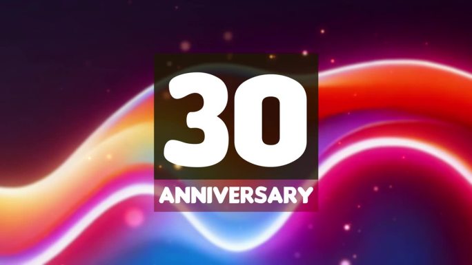 30周年生日庆典横向彩色背景线和正方形