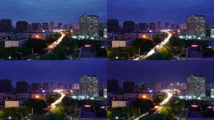 城市夜间交通延时摄影