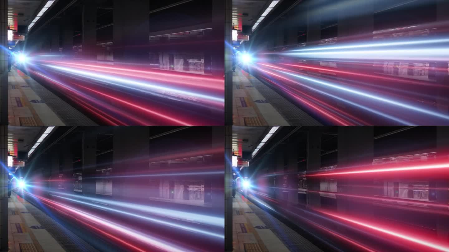 高峰时刻快速移动的傍晚，快速移动的交通驱动时间推移快速光每个效果线光cg
