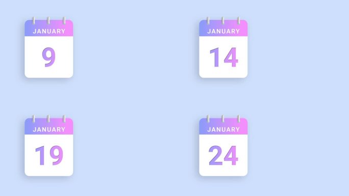 一月-日历动画以惊人的4K分辨率显示每月进度