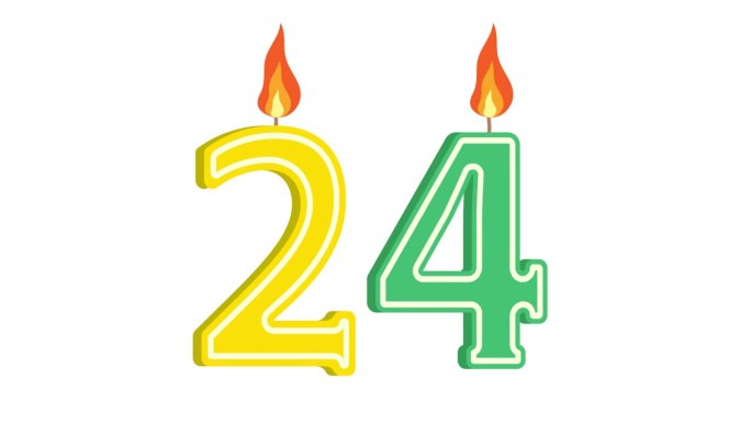 节日蜡烛的形式有数字24、数字24、数字蜡烛、生日快乐、节日蜡烛、周年纪念、alpha通道