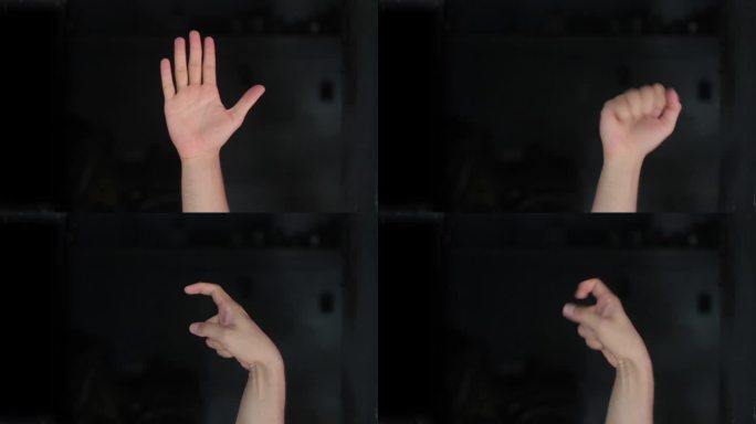 X X字母美国手语高清视频演示，美国手语(ASL)单手X X字母手语孤立在黑色背景。