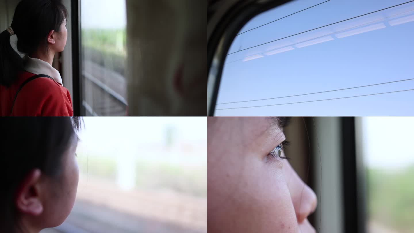 坐火车时向窗外看