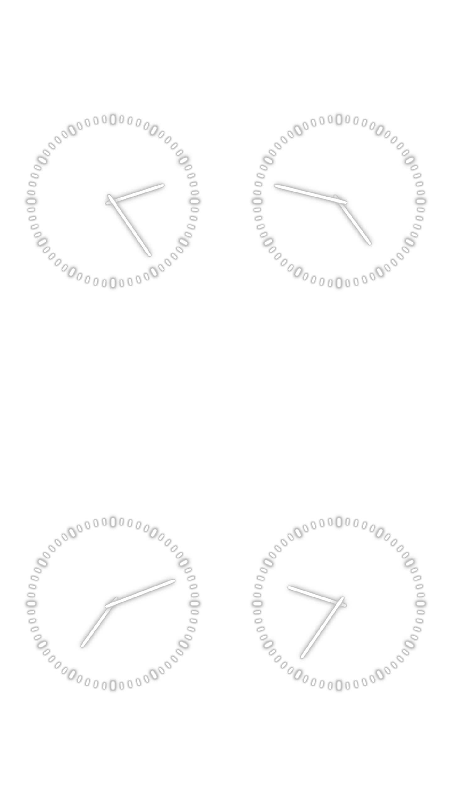 环银白圈模拟时钟动画孤立在白色背景。
