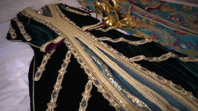 摩洛哥传统长袍的特写