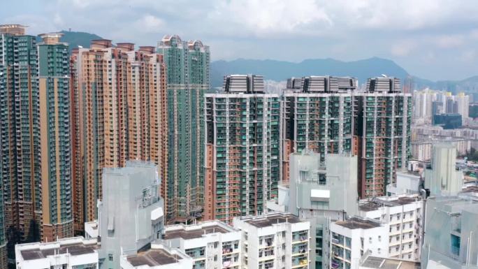 无人机拍摄的香港高密度生活