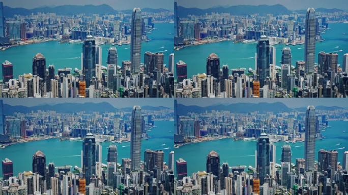 【正版素材】香港大景全景大气俯拍7200