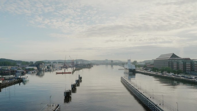 哥德堡河的景观城市风光地标建筑外国风景