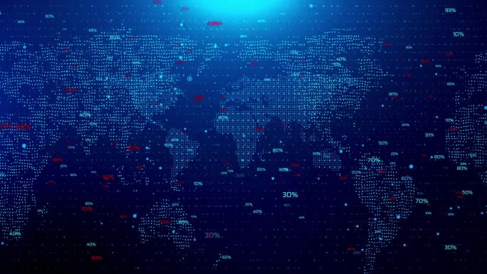 数字数据流全球地球技术3d连接网络背景。在世界范围内