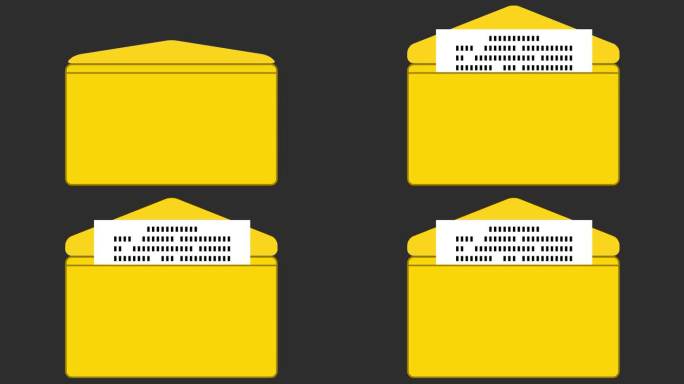 信封平面动画图标。4k动画数字图标