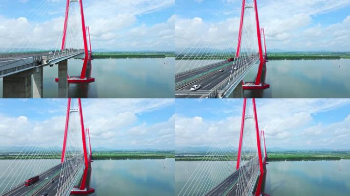 4k江门银洲湖大桥 穿越斜拉桥震撼航拍