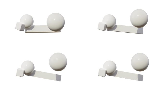 三维动画抽象球体和盒子浮动循环的背景。