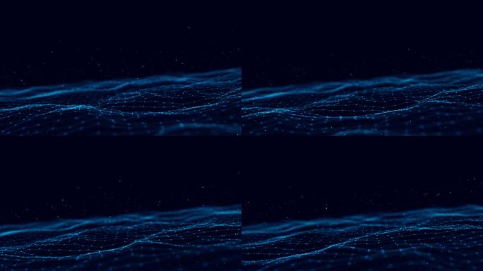 4K 3D Plexus粒子发光连接线和点。经营理念。医疗、科学。