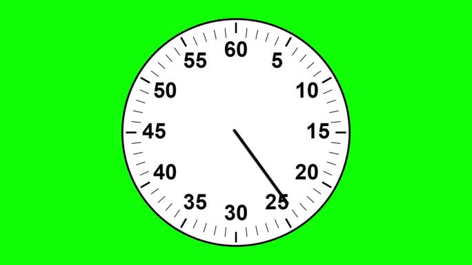 60秒定时器运动图形与绿屏背景