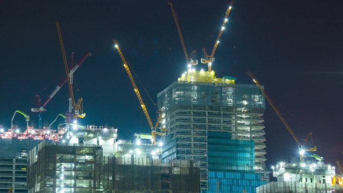 夜间延时建筑夜景