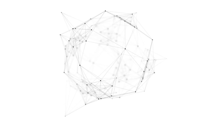 未来的数字形状由点和线。网络连接结构。大数据可视化。3 d渲染。