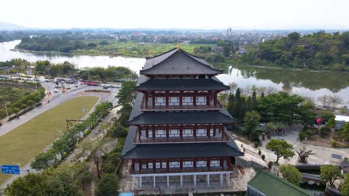 阳江市石觉寺 航拍空镜头