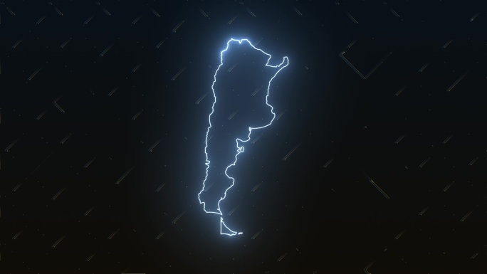 阿根廷地图对蓝色动画背景4k UHD