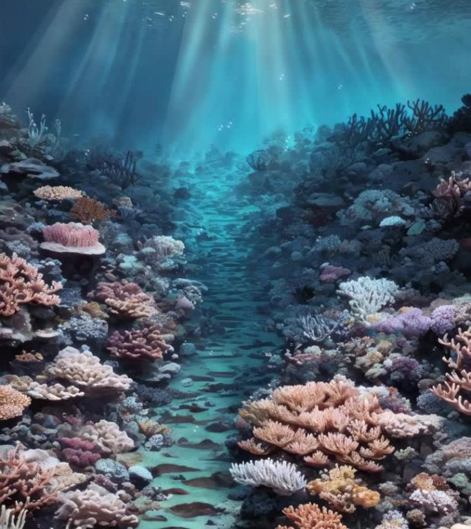 水下背景珊瑚礁在浅水
