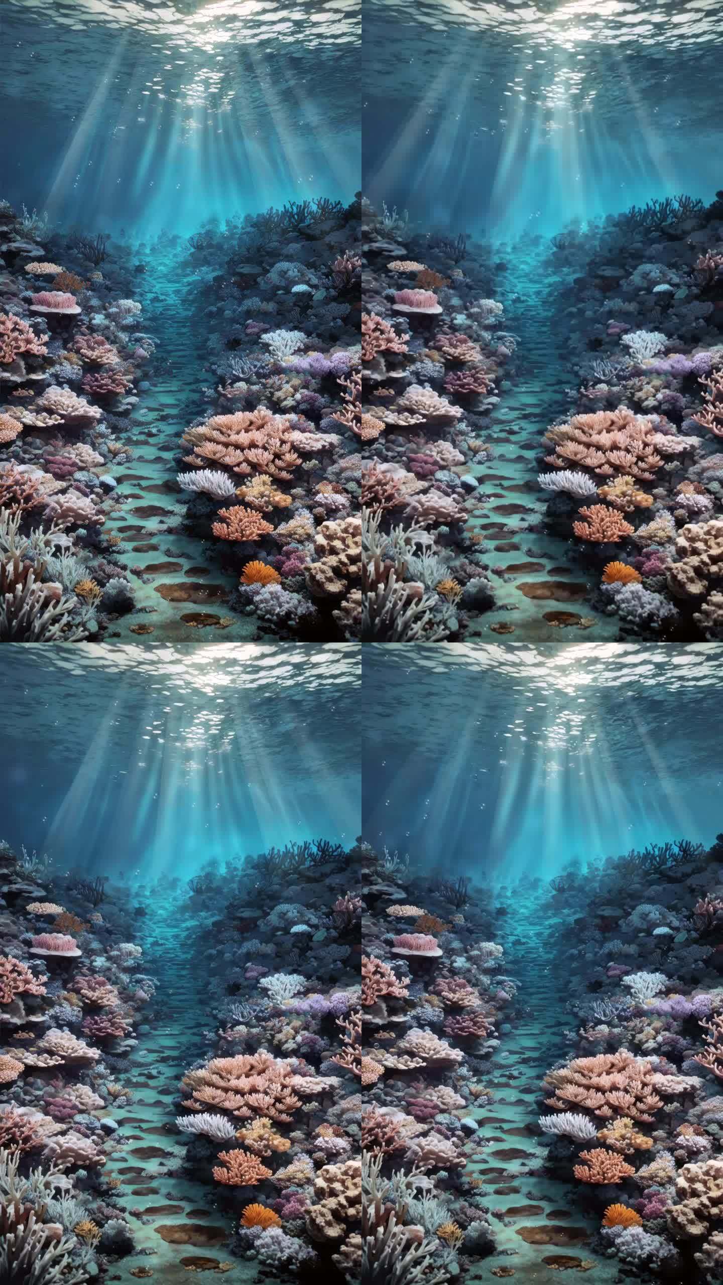 水下背景珊瑚礁在浅水