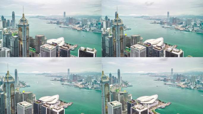 香港城市在雨季的天际线。