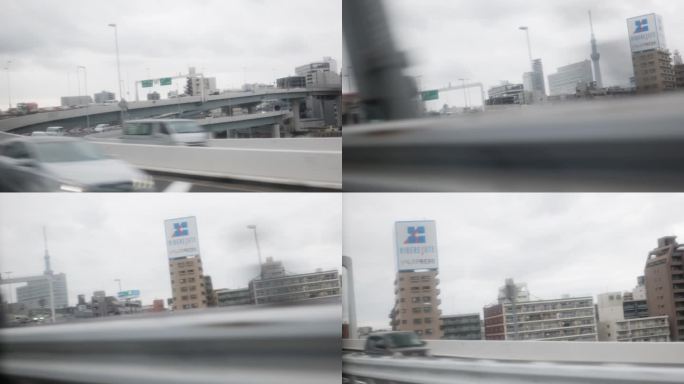 从巴士上看东京城市高速公路