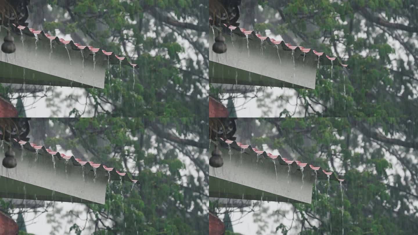 雨天从屋顶流下的雨滴