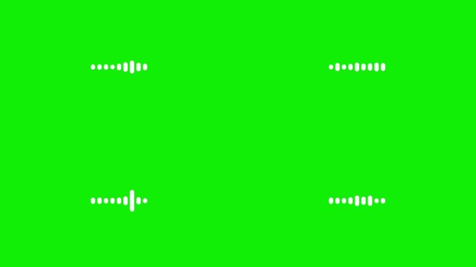 4k抽象音乐声波或音频波从孤立的绿色屏幕背景。线数字极简的声音和音轨波均衡器。形状线体积或语音符号动