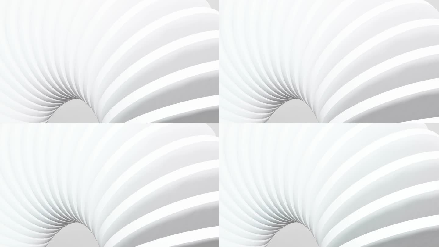 白色软清洁抽象豪华背景与几何慢动作形状动画。白色简单优雅的通用最小3D技术BG