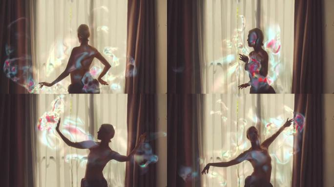 超现实的舞蹈姿势动作优雅高雅视频素材