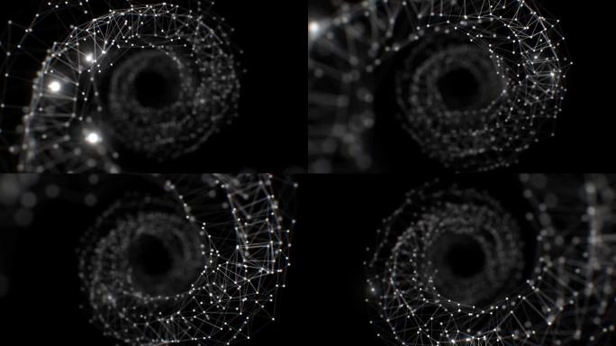 螺旋网络移动通过无缝3d动画