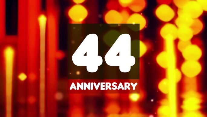 44周年生日庆祝横向彩色背景线和正方形