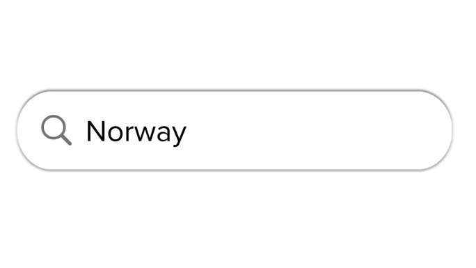 Www搜索栏图标与挪威文本隔离在白色背景上